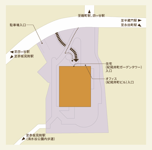 図：紀尾井町ガーデンタワー全体配置図